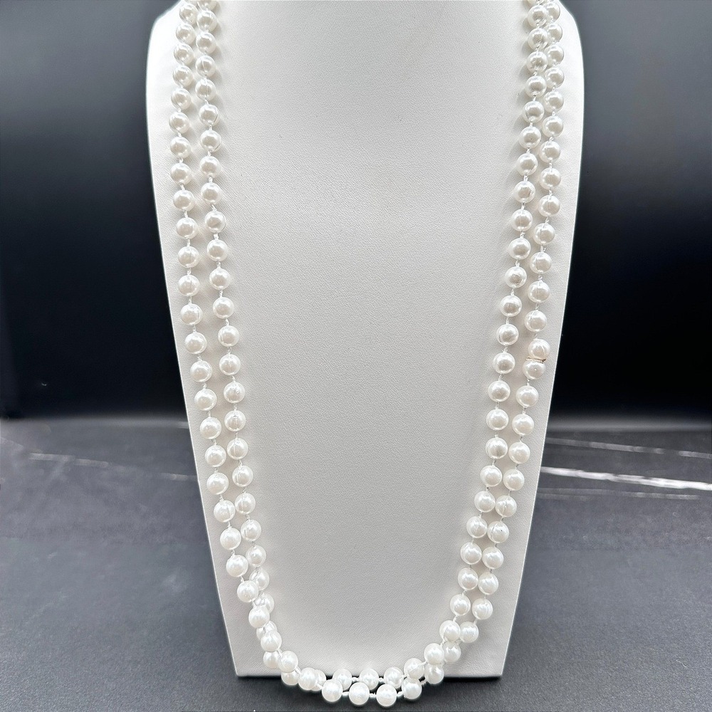 Unbranded Faux Pearl Necklace Vintage 90s Womens 29in White Excellent Layered